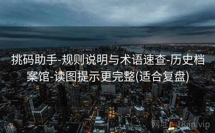 挑码助手-规则说明与术语速查-历史档案馆-读图提示更完整(适合复盘)
