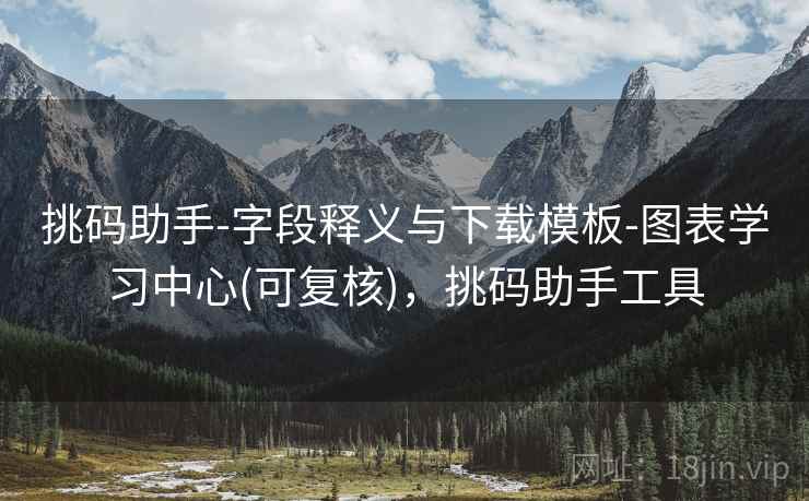 挑码助手-字段释义与下载模板-图表学习中心(可复核)，挑码助手工具